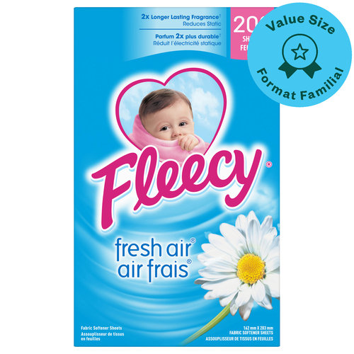 Fleecy Fleecy Fabric Softener Sheets Fresh Air Scent