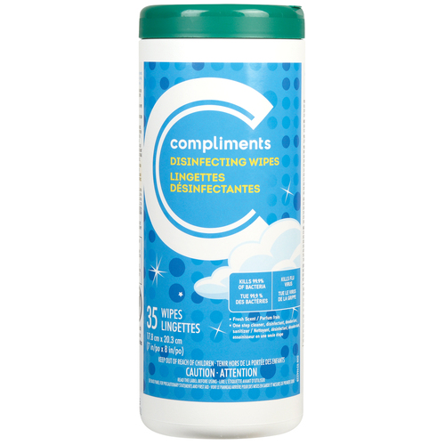 Compliments Disinfecting Wipes Fresh Scent