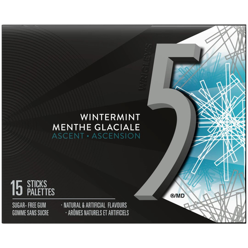 5 Gum Sugar Free Chewing Gum Wintermint-Ascent