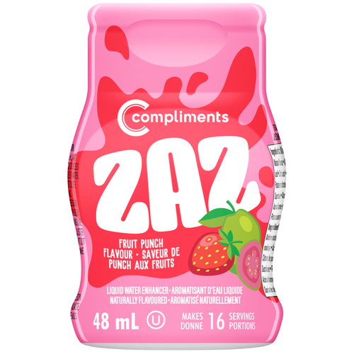 Buy Compliments ZAZ Liquid Water Enhancer Fruit Punch 48 ml | IGA