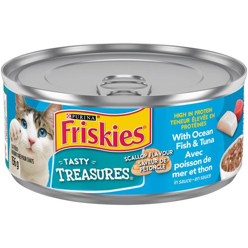 Friskies Tasty Treasures Wet Cat Food Ocean Fish and Tuna in Sauce
