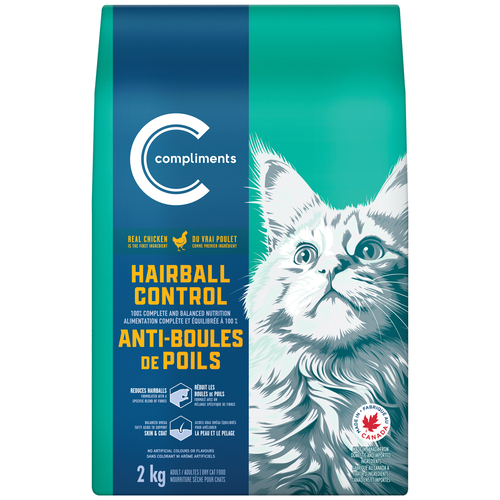 Compliments Adult Hairball Control Dry Cat Food Chicken