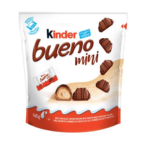 KINDER BUENO Mini Milk Chocolate Covered Crispy Wafers With Hazelnut Cream