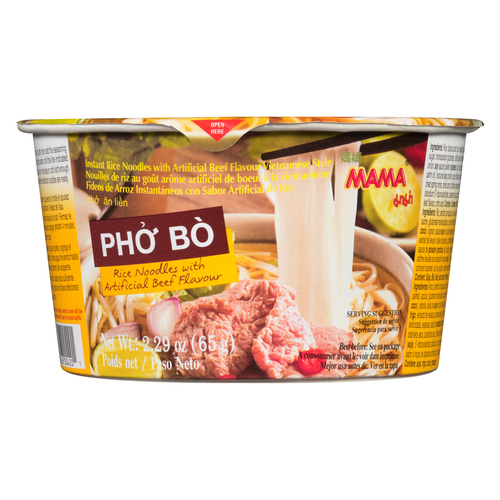 Mama Noodles Bowl Instant Rice Noodles With Artificial Beef Flavour Phở Bò