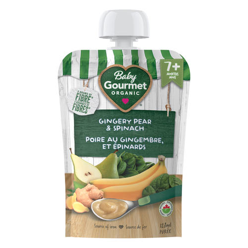 Buy Baby Gourmet Organic Puree Gingery Pear Spinach 128 ml