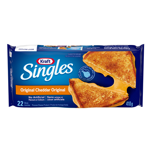 Kraft Singles Sliced Cheddar Cheese Original 22 Regular Slices 410 g