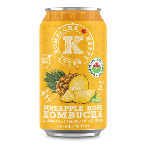 Happy Belly Kombucha Pineapple Hops