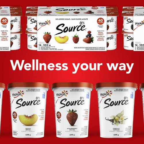 Buy Yoplait Source 0% Smooth Traditional Yogurt Raspberry 630 g | IGA