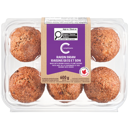 Compliments Muffins Raisin Bran 600 g