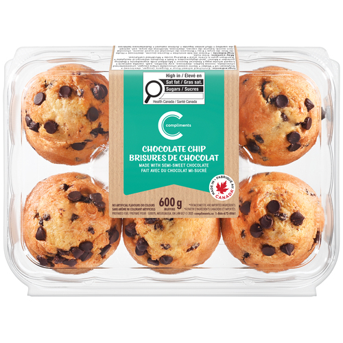 Compliments Muffins Chocolate Chip 600 g
