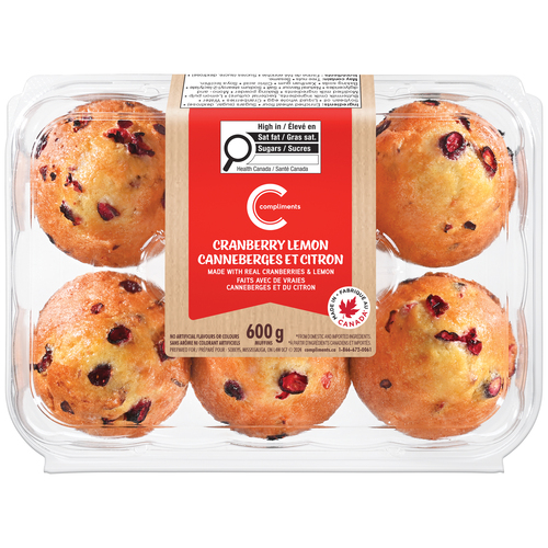 Compliments Muffins Cranberry Lemon 600 g