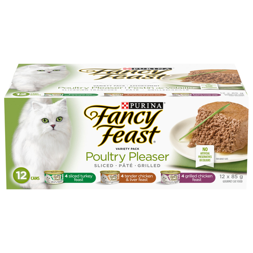 Fancy Feast Poultry Pleaser Sliced, Pâté, Grilled Variety Pack