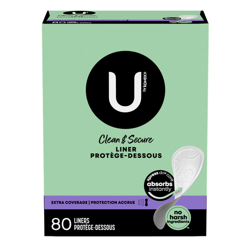 U by Kotex Clean & Secure Panty Liners Extra Coverage Absorbency