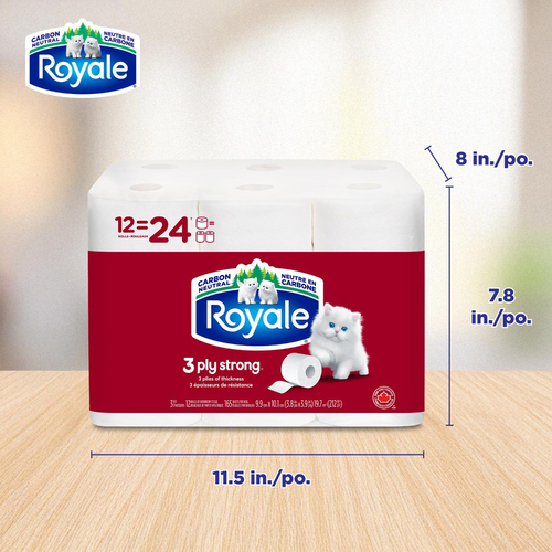Buy Royale Toilet Paper Strong 3-Ply 12 Rolls x 165 Sheets 