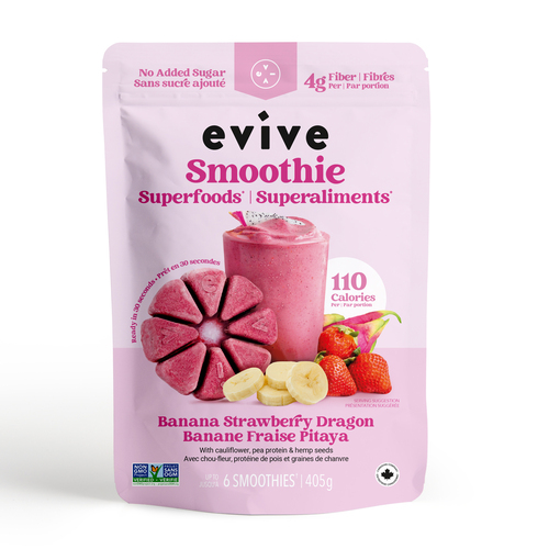 Evive Frozen Smoothie Cubes No Added Sugar Banana Strawberry Dragonfruit