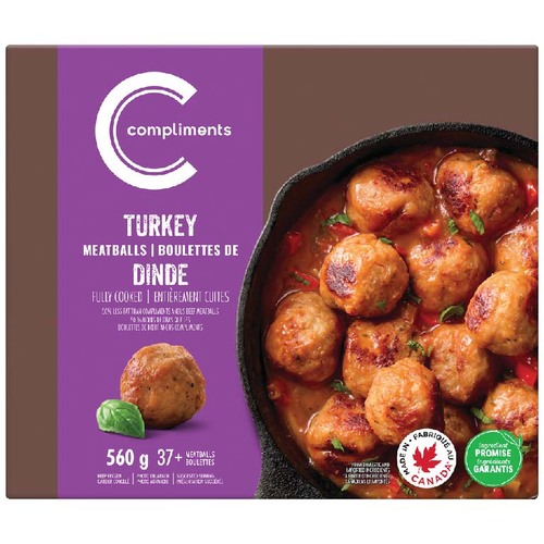 Buy Compliments Balance Frozen Meatball Lean Turkey 560 g