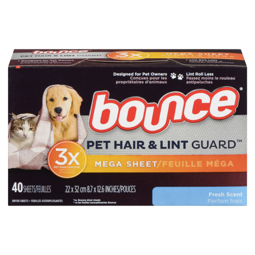 Bounce Pet Hair & Lint Guard Mega Dryer Sheets