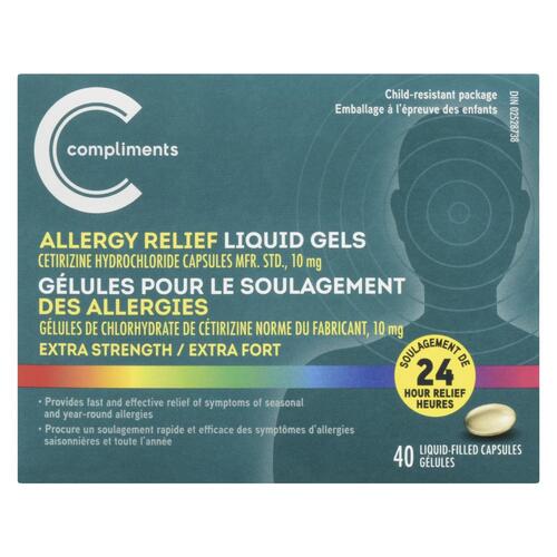 Buy Compliments Allergy Relief Liquid Gels Capsules Extra Strength 40 ...