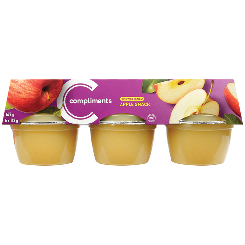 Compliments Apple Snack Cups Unsweetened