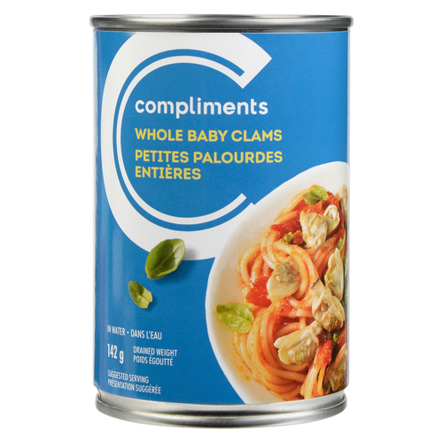 Compliments Canned Whole Baby Clams In Water