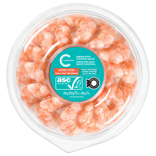 Compliments Frozen White Shrimp Ring With Sauce