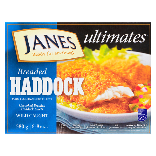 Janes Frozen Haddock Fillets Breaded