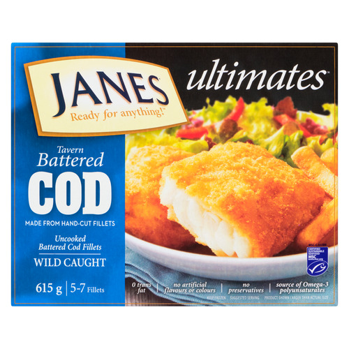 Janes Frozen Tavern Battered Cod Fillets