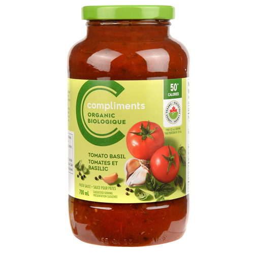 Buy Compliments Organic Pasta Sauce Tomato & Basil 700 ml | Sobeys Inc.