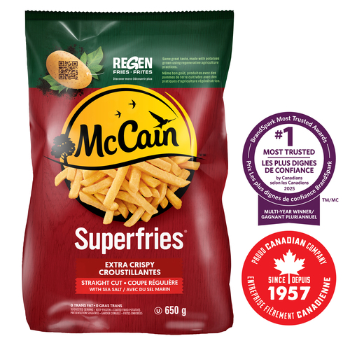 McCain Frozen Superfries Extra Crispy Fries Straight Cut 650 g