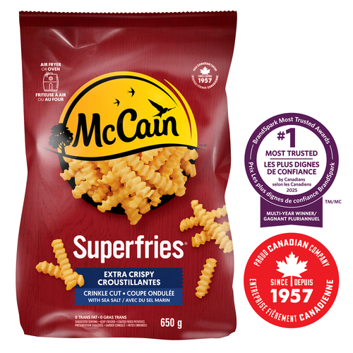 McCain Frozen Superfries Extra Crispy Fries Crinkle Cut 650 g