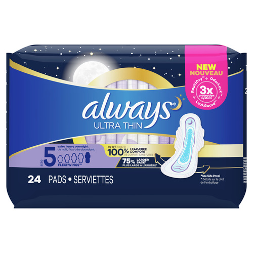 Always Ultra Thin Pads Extra Heavy Size 5 with Wings