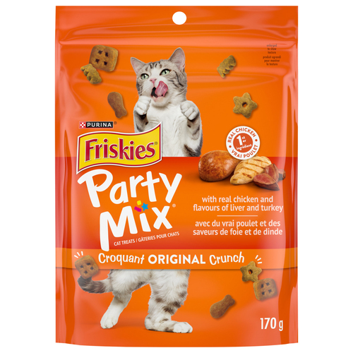 Friskies Cat Treats Party Mix Mixed Grill Crunch with Real Chicken