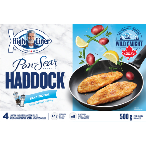 Buy High Liner Frozen Pan Seared Haddock Fillet Traditional 500 g | FreshCo