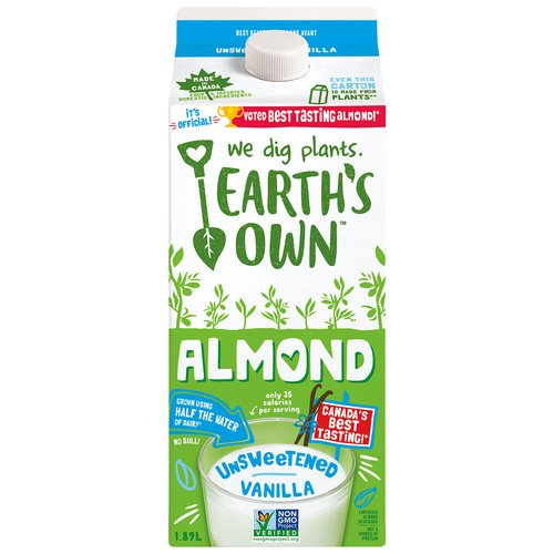 Earth's Own Unsweetened Almond Milk Alternative Vanilla 1.89 L
