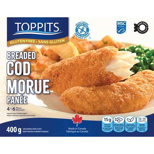 Toppits Gluten-Free Frozen Breaded Haddock