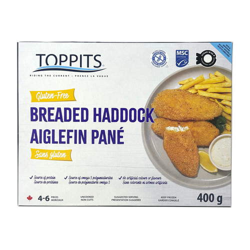 Toppits Gluten-Free Frozen Breaded Haddock