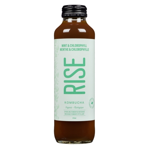 Rise Kombucha Tea Sparkling Mint Chlorophyll 414 ml (bottle)