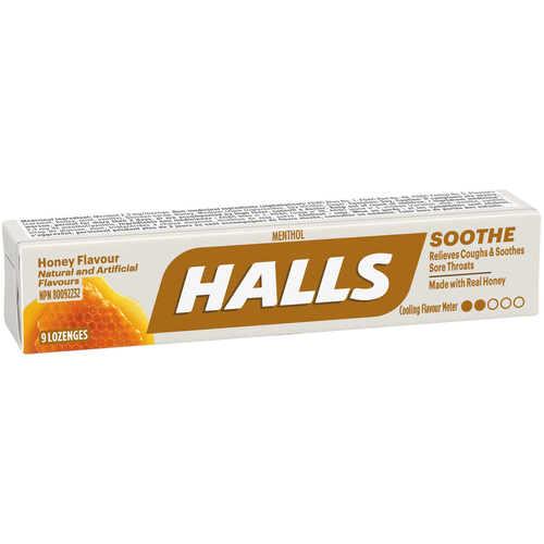 Halls Soothe Menthol Honey Vanilla Cough Drops, 30 Count - CTC Health