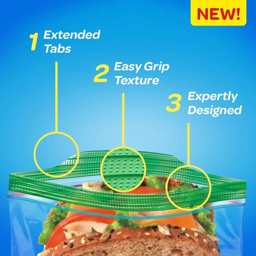 Snack Bags, Storage Bags For On The Go Freshness, Grip N Seal Technology For Easier Grip Open And Close 40 Count - View #8