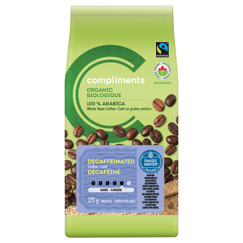 Compliments Organic Whole Bean Decaf Coffee