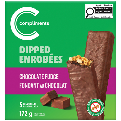 Compliments Dipped Granola Bars Chocolate Fudge