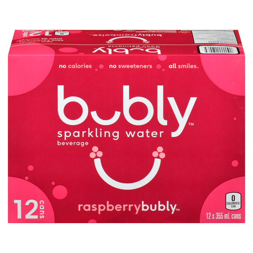 Buy Bubly Sparkling Water Raspberry 12 x 355 ml (cans) | Sobeys Inc.