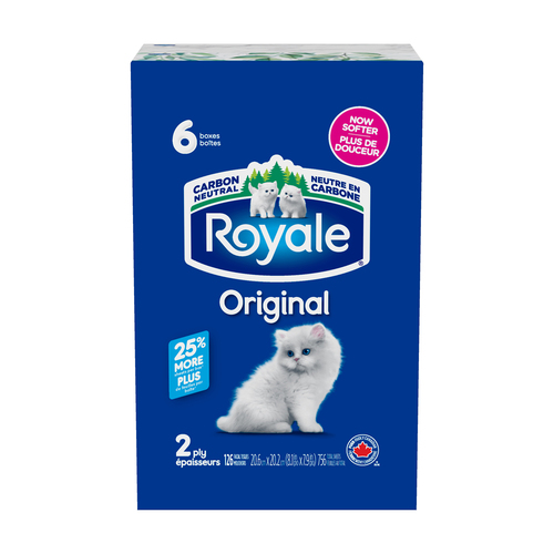Royale Original Facial Tissue 2 Ply 6 Boxes x 126 Sheets