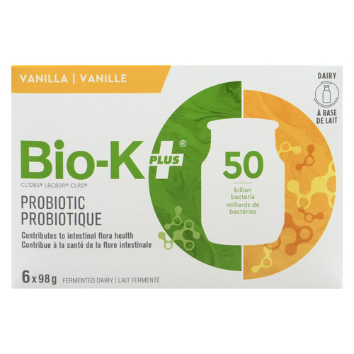 Buy Bio-K Plus Gluten-Free Probiotic Vanilla 6 x 98 g | Foodland