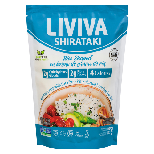 Liviva Shirataki Pasta with Oat Fibre Rice Shaped