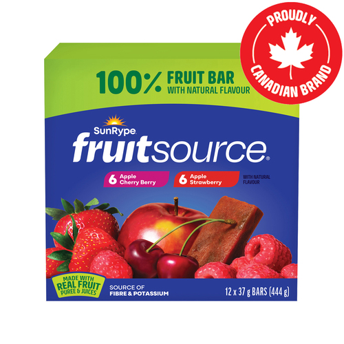 SunRype Fruitsource 100% Fruit Bar Variety Pack 12 x 37 g
