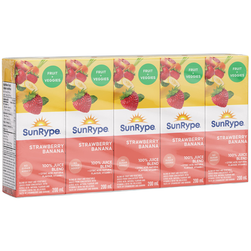 Buy SunRype Fruit Plus Juice Veggies Strawberry Banana Boxes x