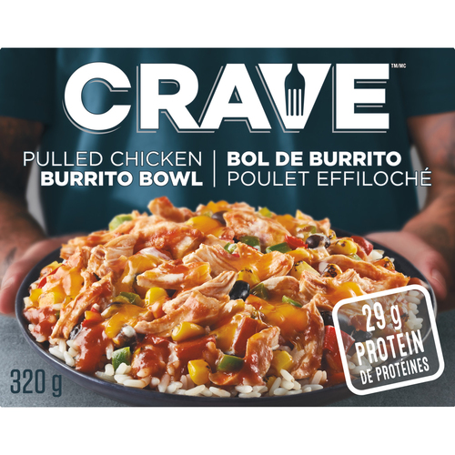 Crave Frozen Burrito Bowl Pulled Chicken 320 g