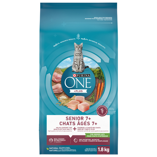 Purina ONE +Plus Dry Cat Food Senior 7+ Chicken