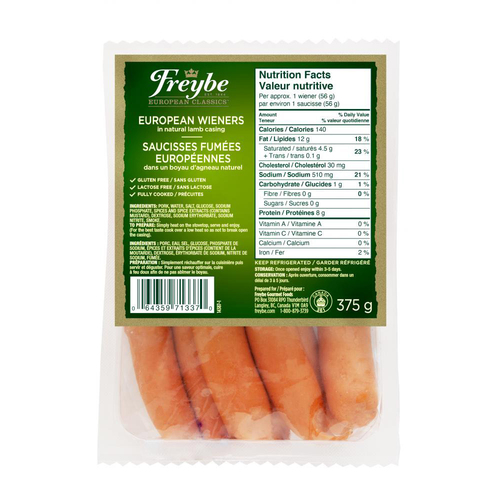 Freybe Gluten-Free Wieners European 375 g